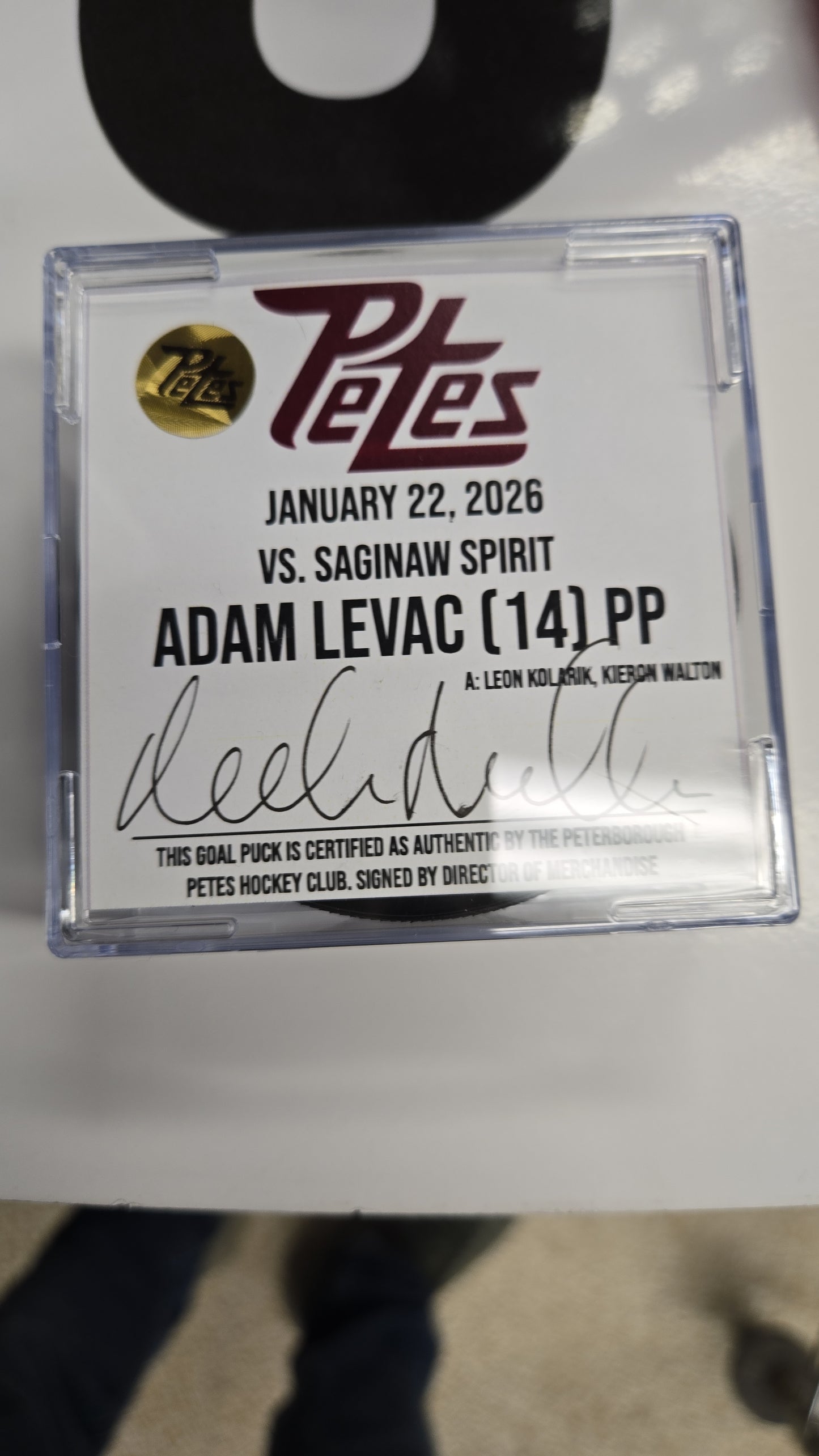 Official Petes home goal pucks