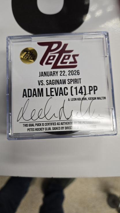 Official Petes home goal pucks