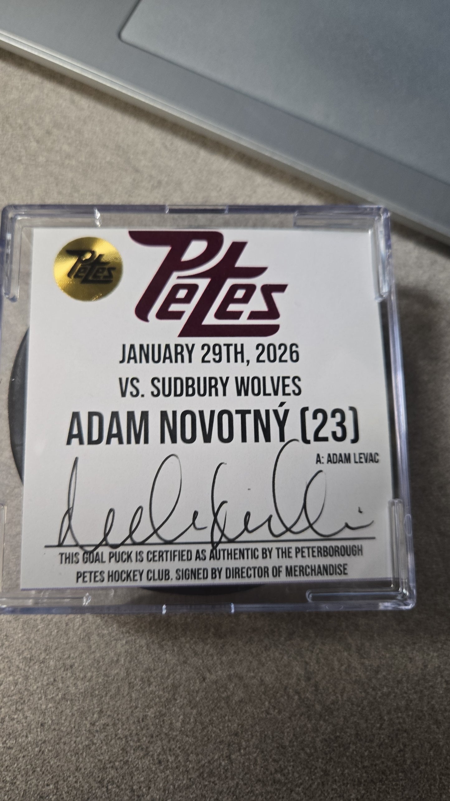 Official Petes home goal pucks
