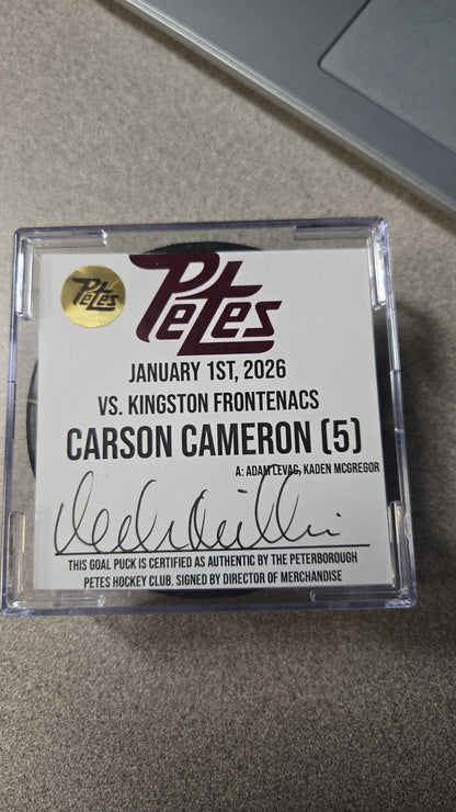 Official Petes home goal pucks