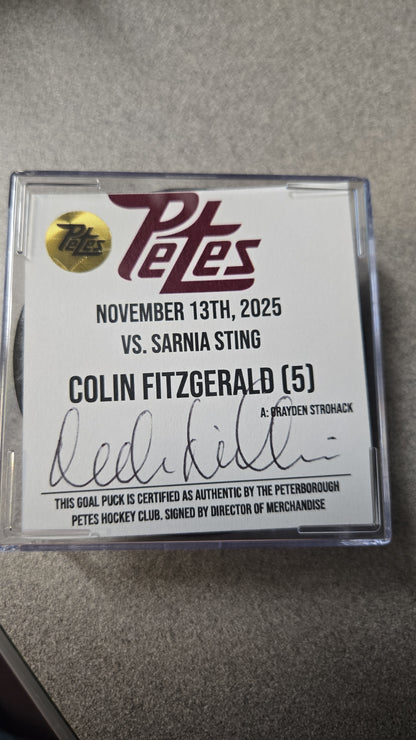 Official Petes home goal pucks