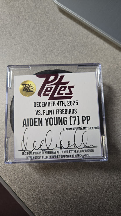 Official Petes home goal pucks