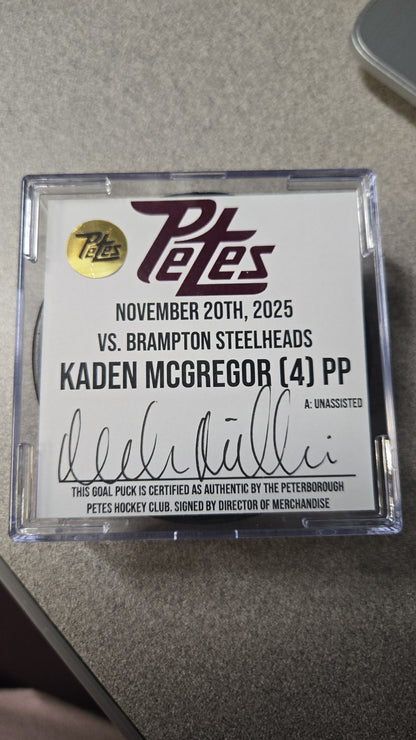 Official Petes home goal pucks