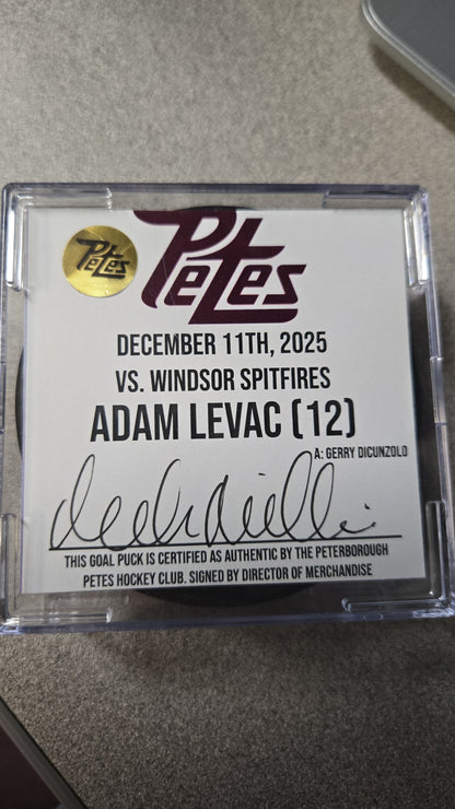 Official Petes home goal pucks