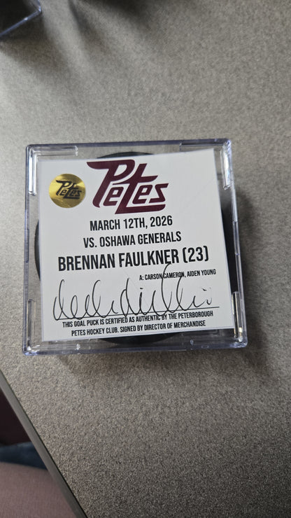 Official Petes home goal pucks