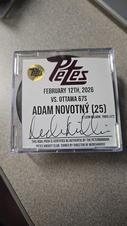 Official Petes home goal pucks