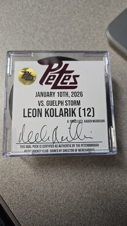 Official Petes home goal pucks