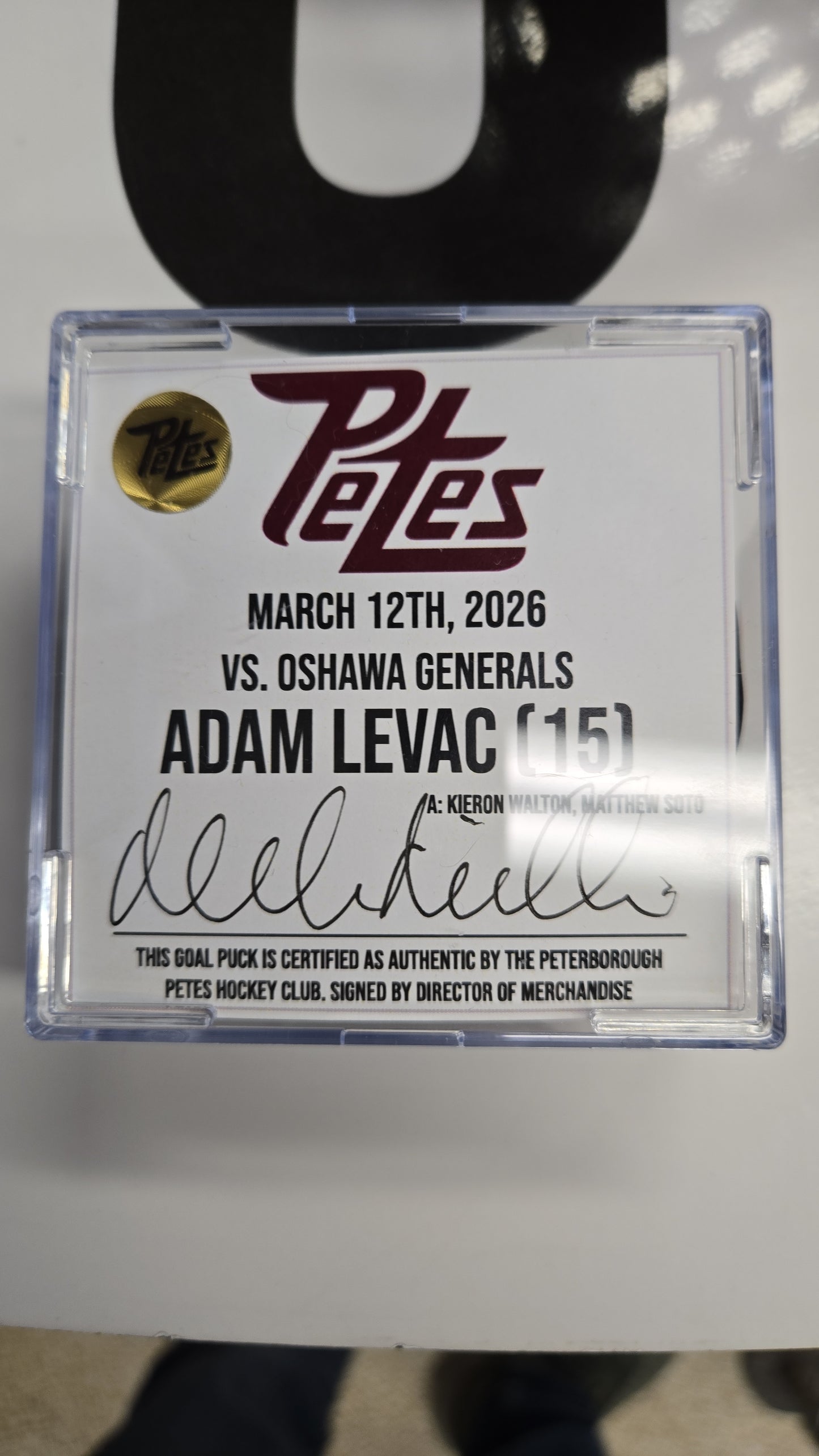 Official Petes home goal pucks