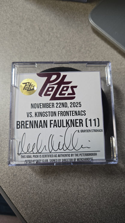 Official Petes home goal pucks