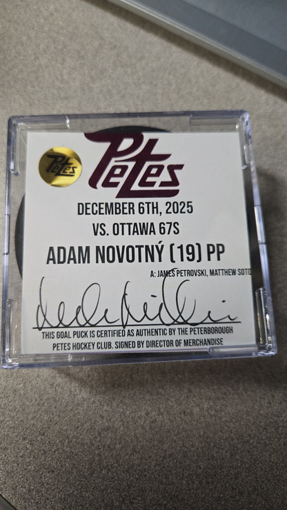 Official Petes home goal pucks