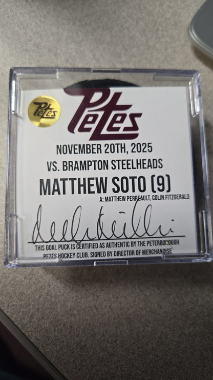 Official Petes home goal pucks