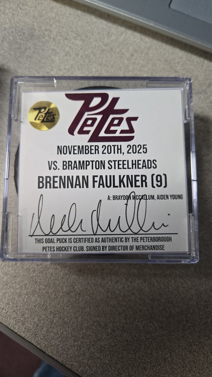 Official Petes home goal pucks