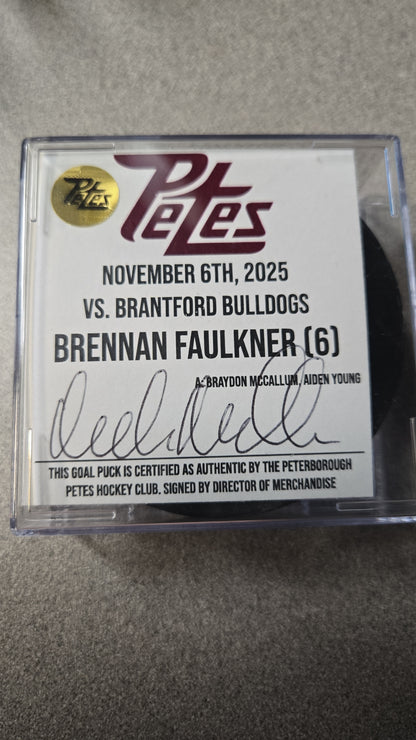 Official Petes home goal pucks