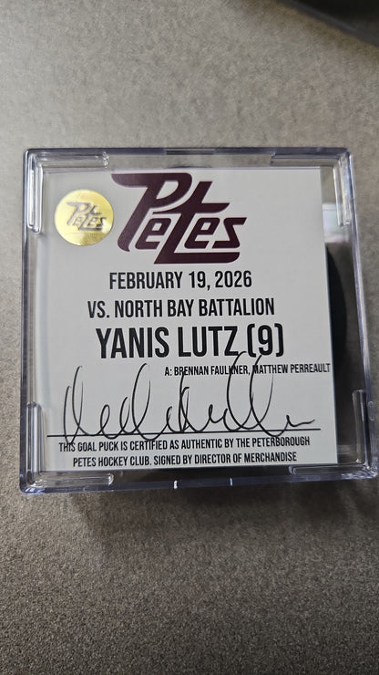 Official Petes home goal pucks