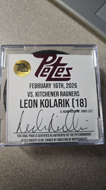 Official Petes home goal pucks