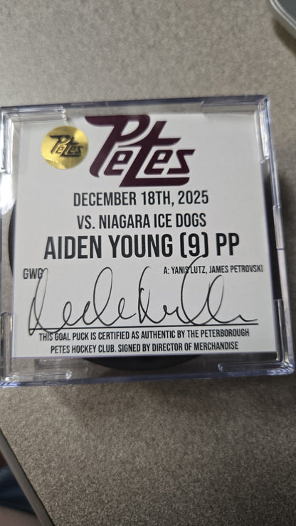 Official Petes home goal pucks