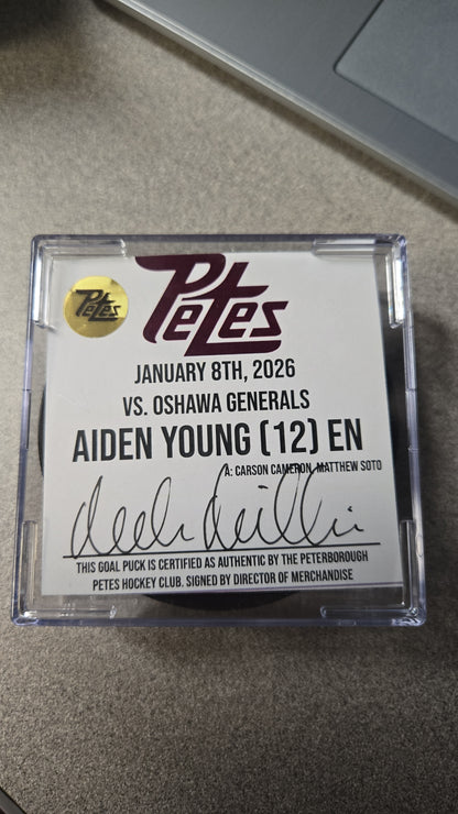 Official Petes home goal pucks