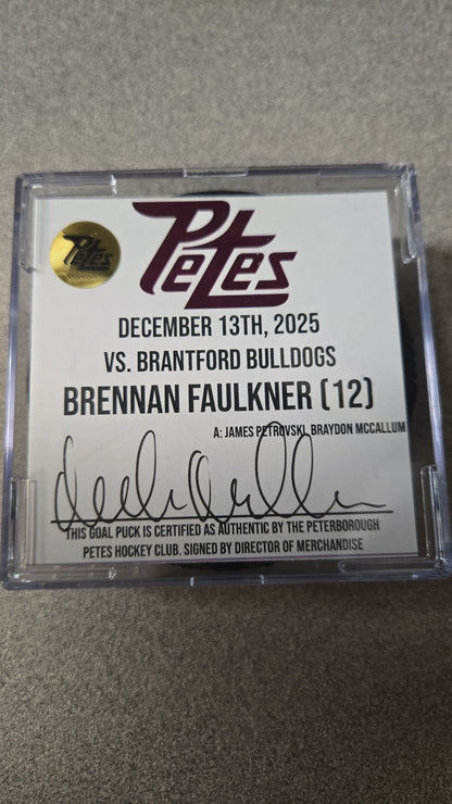 Official Petes home goal pucks
