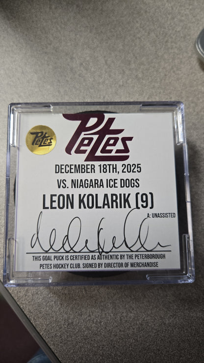 Official Petes home goal pucks