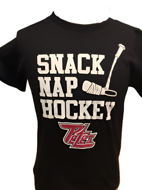 Toddler Black Snack Nap Hockey T-Shirt